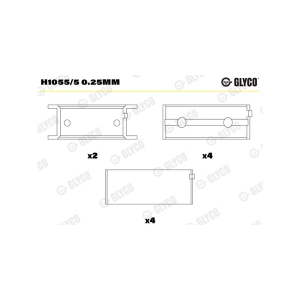 Vevlager Glyco H1055/5 0.25mm GLYCO