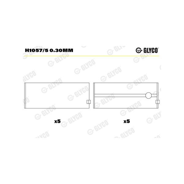 Vevlager Glyco H1057/5 0.30mm GLYCO
