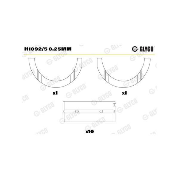 Vevlager Glyco H1092/5 0.25mm GLYCO
