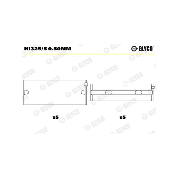 Vevlager Glyco H1325/5 0.50mm GLYCO