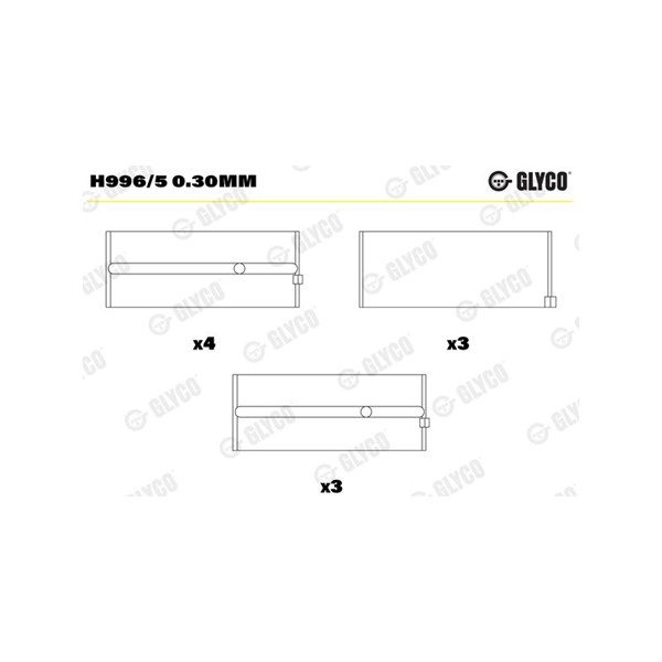 Vevlager Glyco H996/5 0.30mm GLYCO