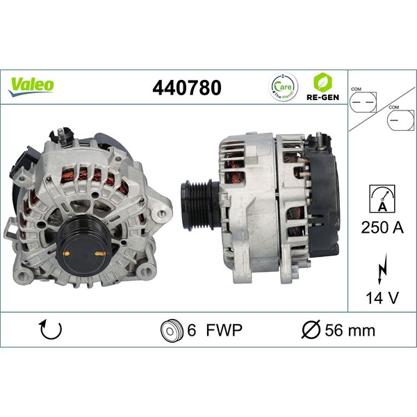 Generator 14V 250A Valeo 440780 VALEO