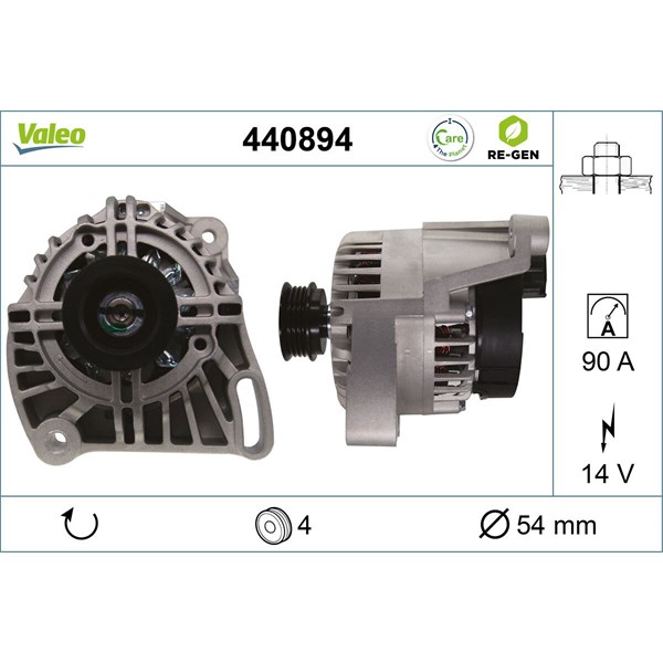 Generator 14V 90A Valeo 440894 VALEO