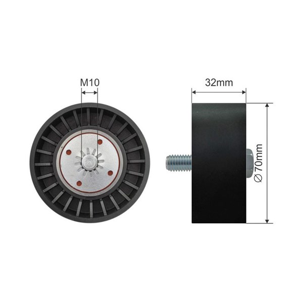 Styrrulle, drivrem Nty RNK-DW-004 NTY Styrrulle, drivrem Nty RNK-DW-004 NTY