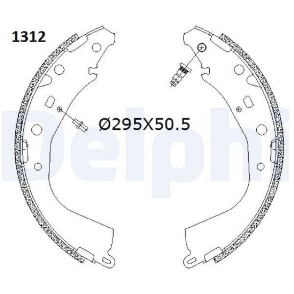 Bromsbackar, sats, Bakaxel Delphi LS2187 DELPHI