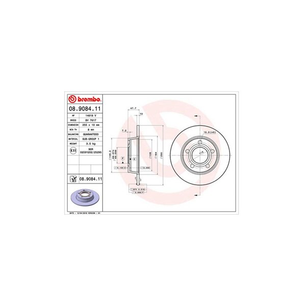 Bromsskiva Solid, Bakaxel Magneti marelli 360406013001 MAGNETI MARELLI