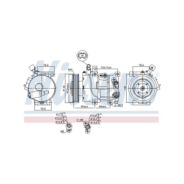Kompressor, klimatanläggning 12V Nissens 890425 NISSENS