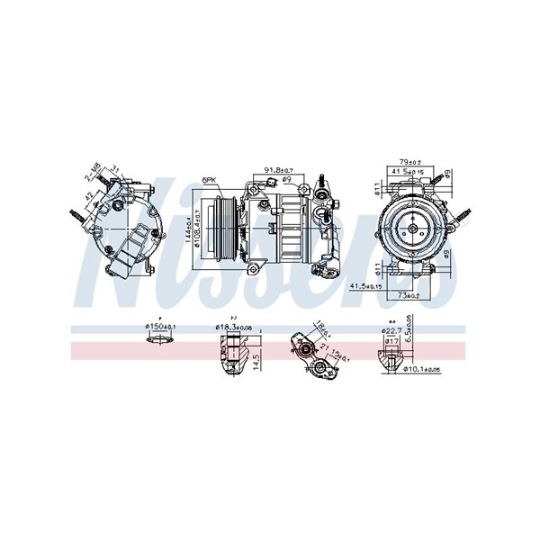 Kompressor, klimatanläggning 12V Nissens 890589 NISSENS