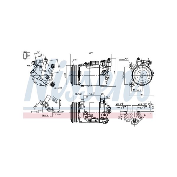 Kompressor, klimatanläggning 12V Nissens 890600 NISSENS