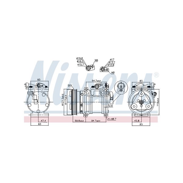 Kompressor, klimatanläggning 12V Nissens 890688 NISSENS Kompressor, klimatanläggning 12V Nissens 890688 NISSENS