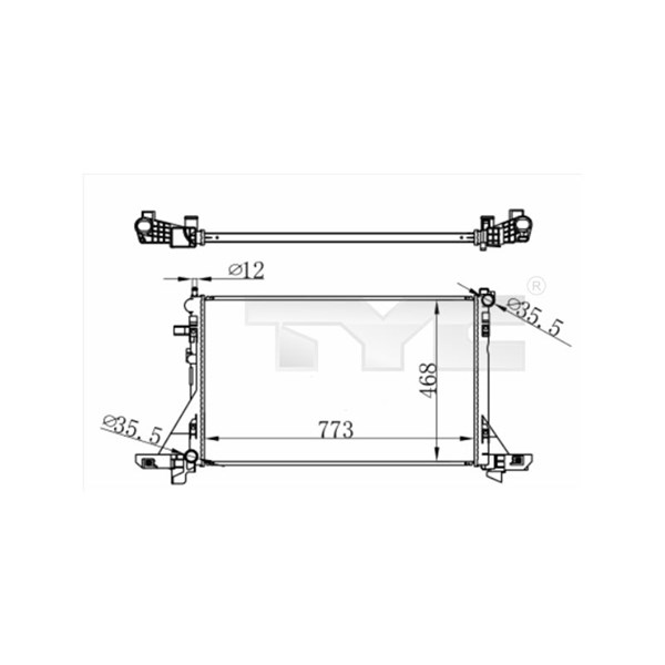 Kylare, motorkylning Tyc 728-0064 TYC