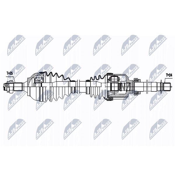 Drivaxel, framaxel höger Nty NPW-PE-087 NTY