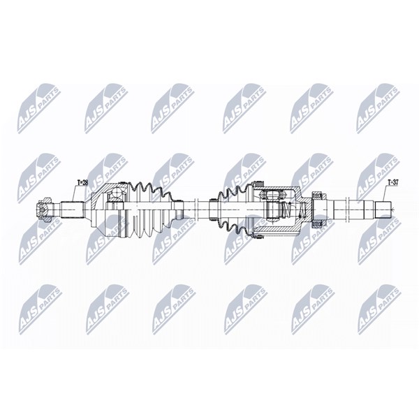 Drivaxel Peugeot 508 Sw I (8e_), framaxel höger Nty NPW-PE-103 NTY