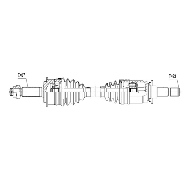 Drivaxel, Bakaxel vänster Nty NPW-PE-107 NTY Drivaxel, Bakaxel vänster Nty NPW-PE-107 NTY