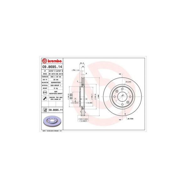 Bromsskiva Ventilerad, Framaxel Magneti marelli 360406018700 MAGNETI MARELLI