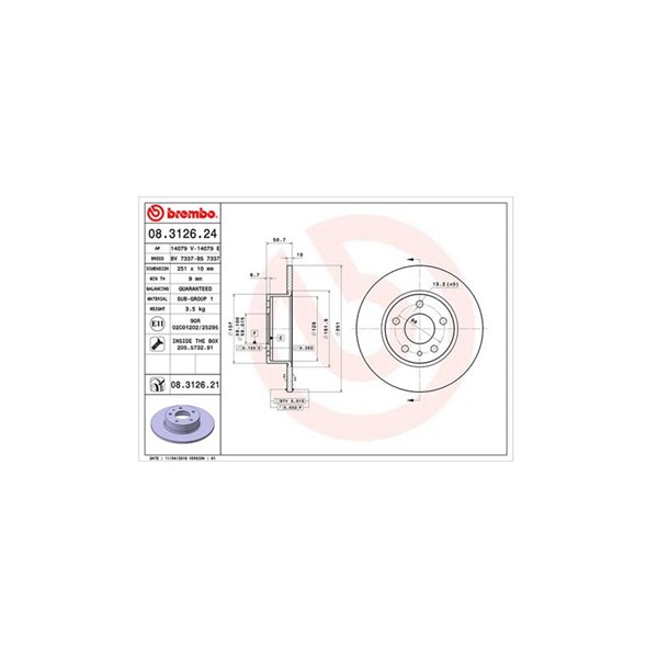 Bromsskiva Solid, Bakaxel Magneti marelli 360406021100 MAGNETI MARELLI