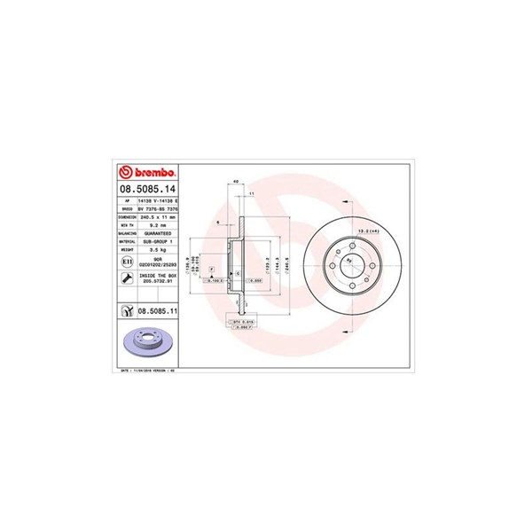 Bromsskiva Solid, Bakaxel, Framaxel Magneti marelli 360406021600 MAGNETI MARELLI