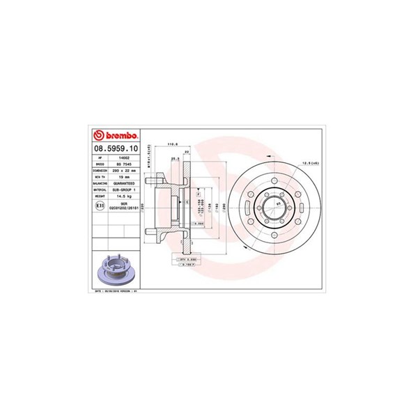 Bromsskiva Solid, Framaxel Magneti marelli 360406022800 MAGNETI MARELLI