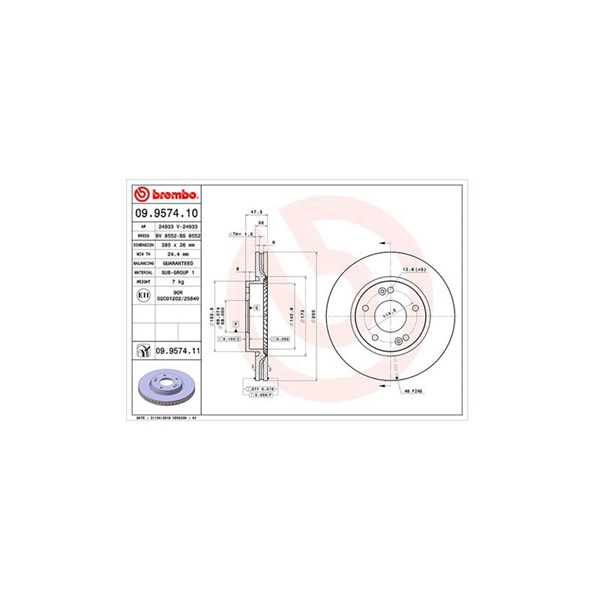Bromsskiva Ventilerad, Framaxel Magneti marelli 360406027100 MAGNETI MARELLI