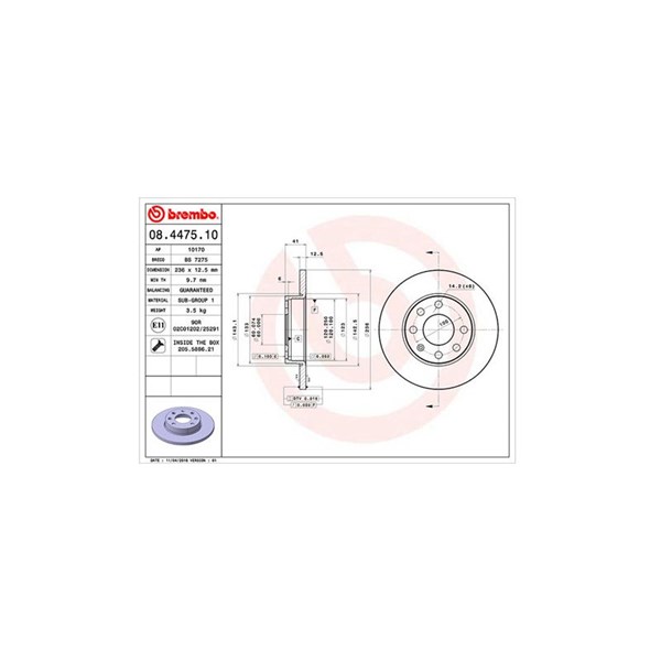 Bromsskiva Solid, Framaxel Magneti marelli 360406037200 MAGNETI MARELLI