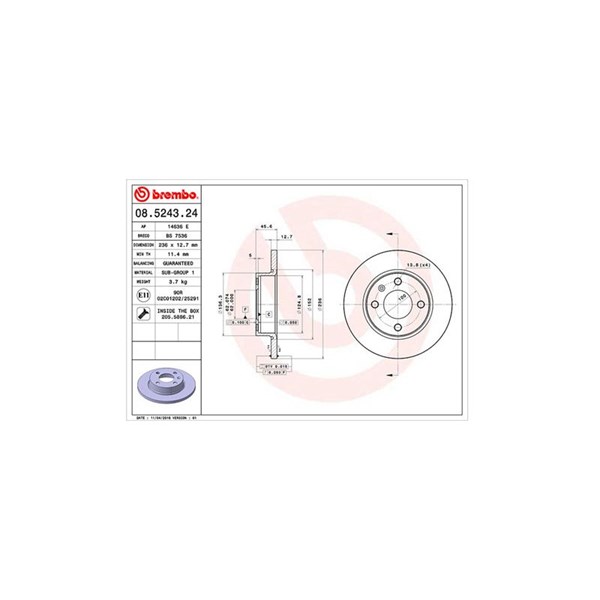 Bromsskiva Solid, Framaxel Magneti marelli 360406045200 MAGNETI MARELLI