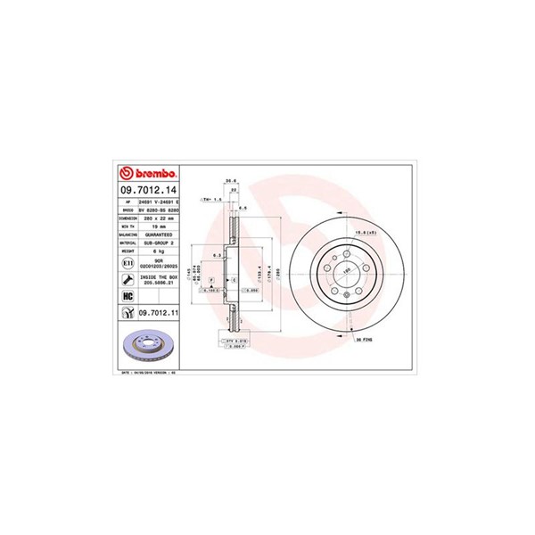 Bromsskiva Ventilerad, Framaxel Magneti marelli 360406049500 MAGNETI MARELLI