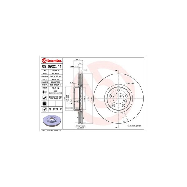 Bromsskiva Ventilerad, Framaxel Magneti marelli 360406068600 MAGNETI MARELLI