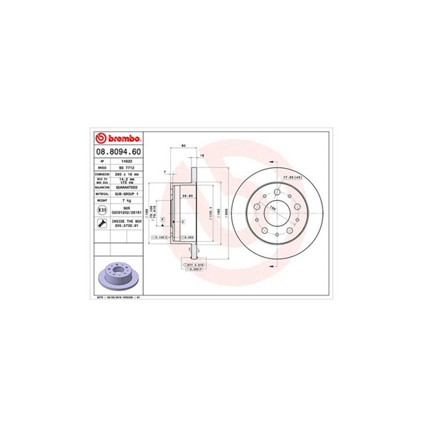 Bromsskiva Solid, Bakaxel Magneti marelli 360406072800 MAGNETI MARELLI