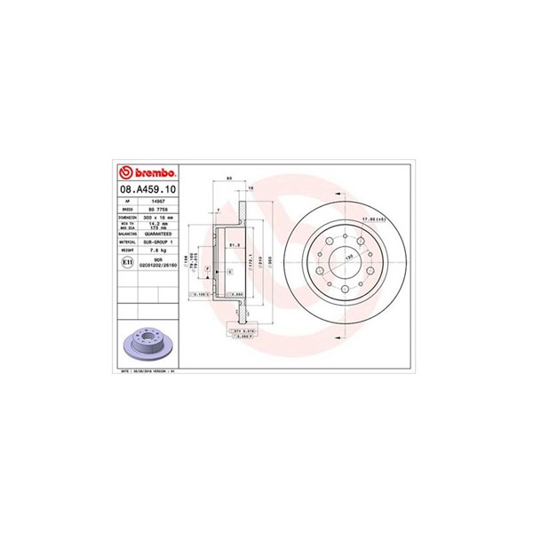 Bromsskiva Solid, Bakaxel Magneti marelli 360406089600 MAGNETI MARELLI