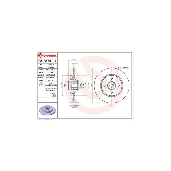 Bromsskiva Solid, Bakaxel Magneti marelli 360406105700 MAGNETI MARELLI