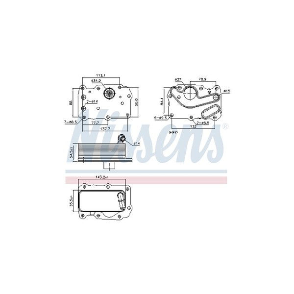Oljekylare, motor Nissens 91242 NISSENS