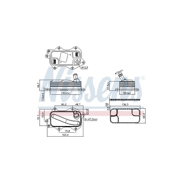 Oljekylare, motor Nissens 91380 NISSENS