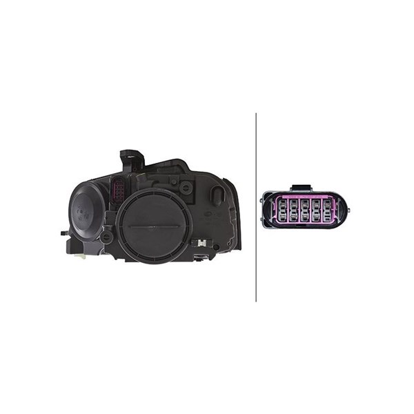 Strålkastare 12V, Höger Hella 1EJ 009 648-021 HELLA