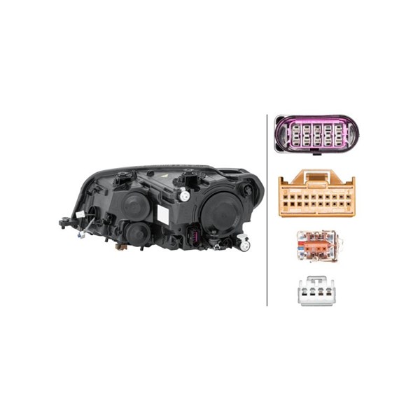Strålkastare 12V, Höger Hella 1EL 012 286-221 HELLA