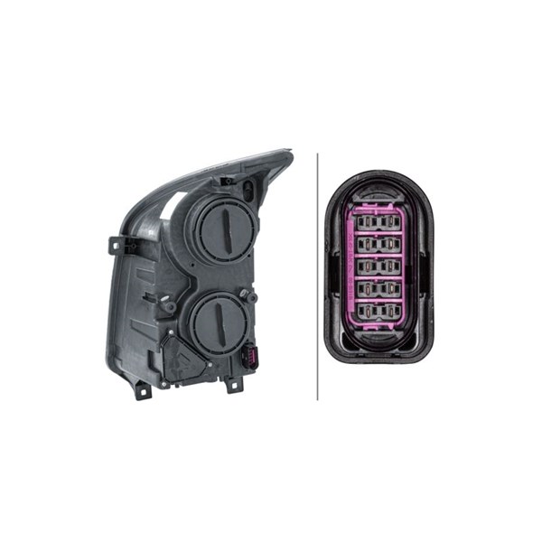 Strålkastare 12V, Höger Hella 1ER 011 592-061 HELLA