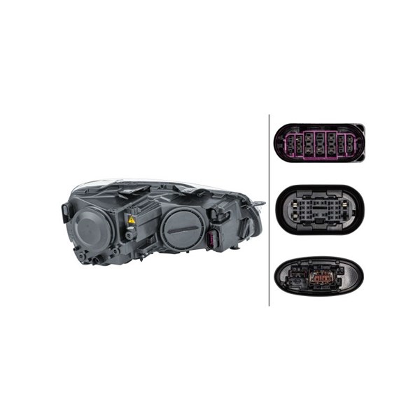 Strålkastare 12V, Vänster Hella 1ZS 009 902-771 HELLA