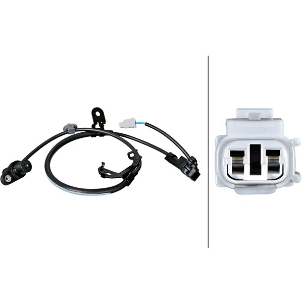 ABS-givare, Sensor, hjulvarvtal, framaxel vänster Hella 6PU 358 2 HELLA