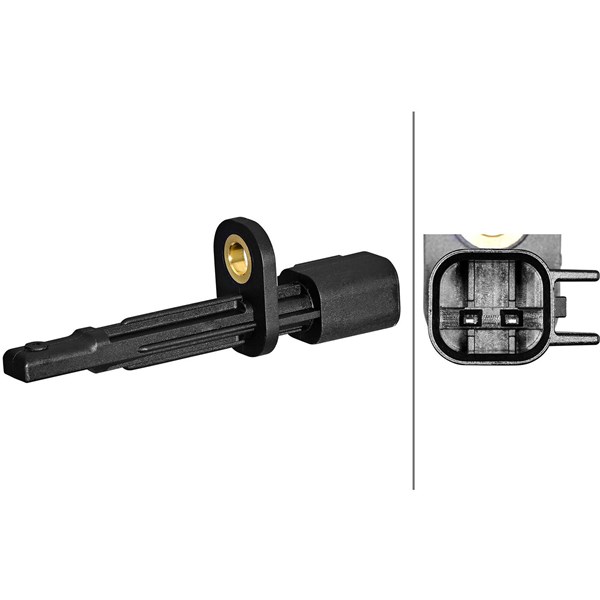ABS-givare, Sensor, hjulvarvtal, Bakaxel Hella 6PU 358 217-051 HELLA