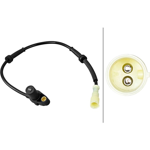 ABS-givare, Sensor, hjulvarvtal, Framaxel Hella 6PU 358 217-221 HELLA
