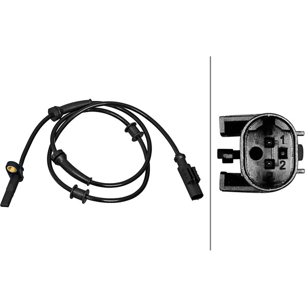 ABS-givare, Sensor, hjulvarvtal, Bakaxel Hella 6PU 358 217-251 HELLA