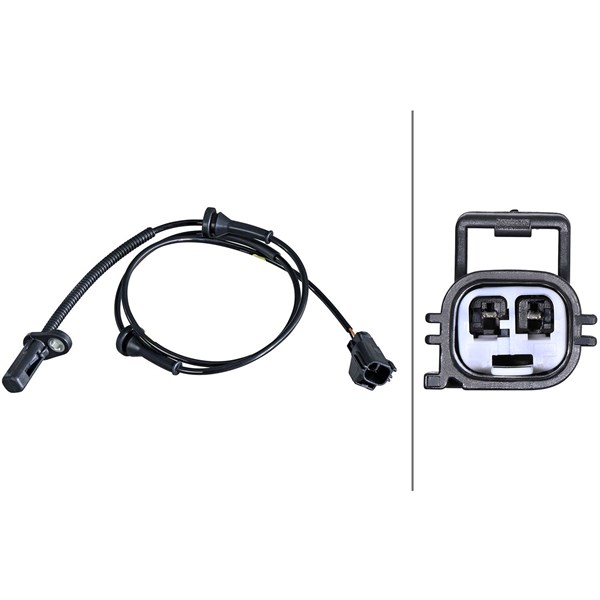 ABS-givare, Sensor, hjulvarvtal, framaxel vänster Hella 6PU 358 2 HELLA