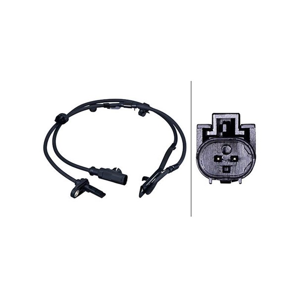 ABS-givare, Sensor, hjulvarvtal, framaxel höger Hella 6PU 358 218 HELLA