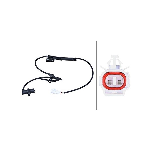 ABS-givare, Sensor, hjulvarvtal, framaxel höger Hella 6PU 358 218 HELLA