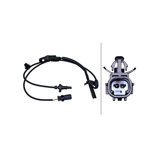 ABS-givare, Sensor, hjulvarvtal, framaxel vänster Hella 6PU 358 2 HELLA