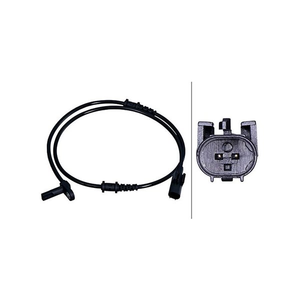 ABS-givare, Sensor, hjulvarvtal, Framaxel Hella 6PU 358 218-081 HELLA