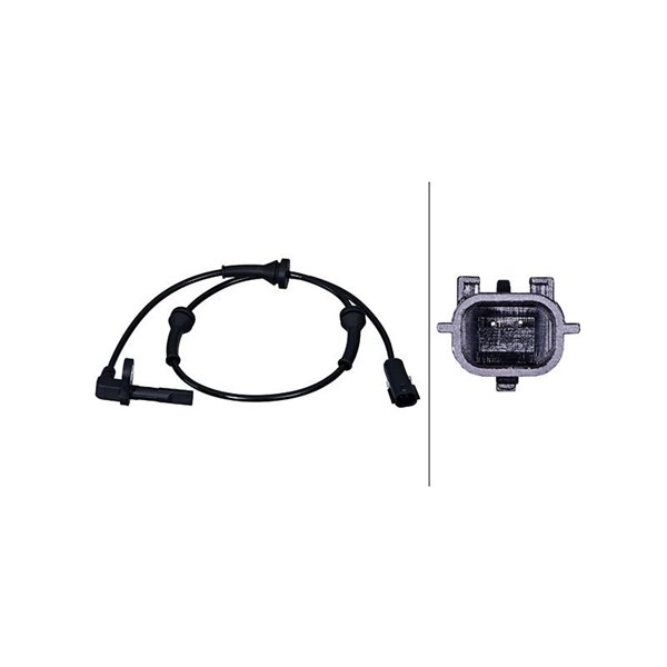 ABS-givare, Sensor, hjulvarvtal, Framaxel Hella 6PU 358 218-101 HELLA