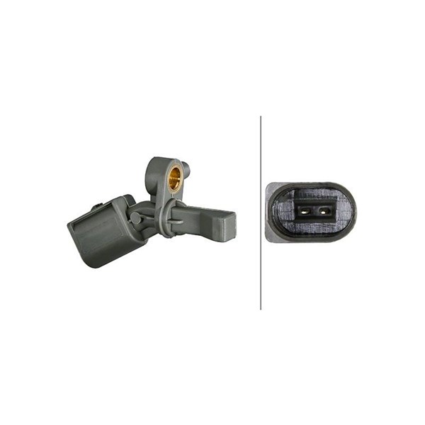 ABS-givare, Sensor, hjulvarvtal, Bakaxel höger Hella 6PU 358 218- HELLA