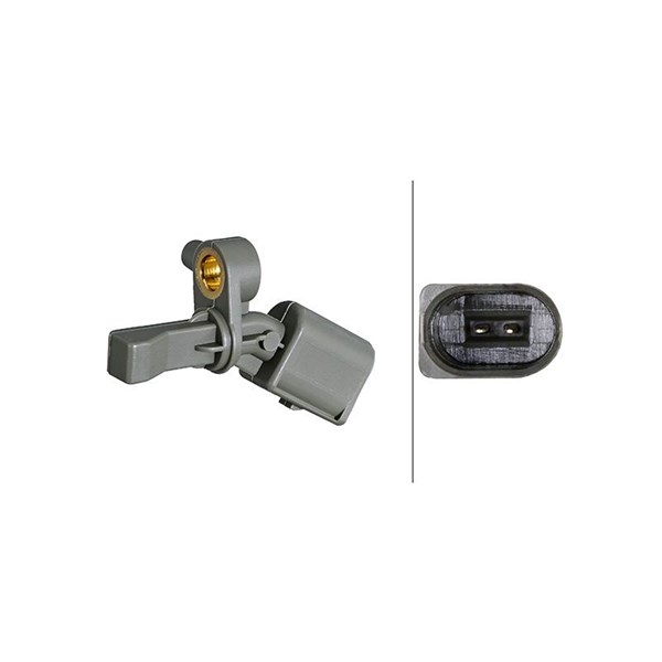 ABS-givare, Sensor, hjulvarvtal, Bakaxel vänster Hella 6PU 358 21 HELLA