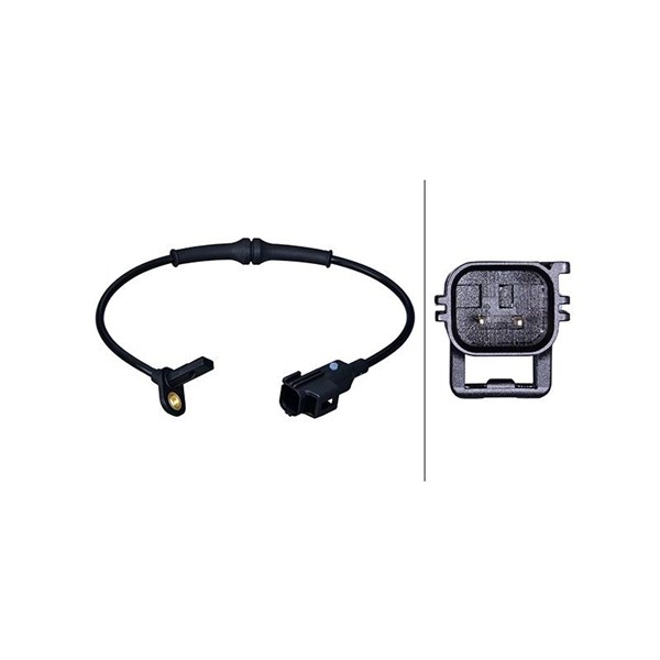 ABS-givare, Sensor, hjulvarvtal, Bakaxel Hella 6PU 358 218-231 HELLA