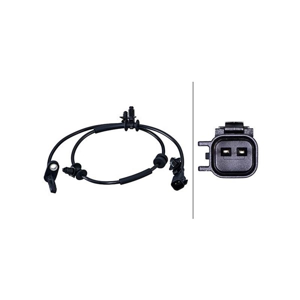 ABS-givare, Sensor, hjulvarvtal, Framaxel Hella 6PU 358 218-381 HELLA